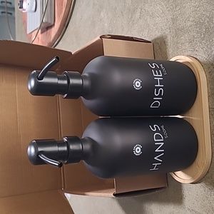 Glass hands & dishes pump bottles